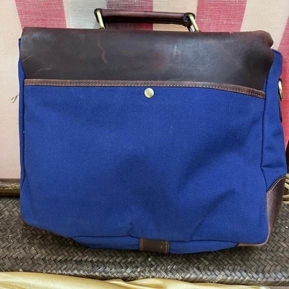 NWT AARON LEATHER GOODS prato canvas 14.5" vintage handmade laptop messenger bag - Picture 2 of 5